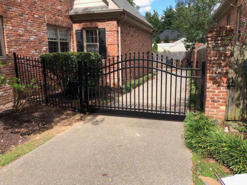 A Pro Line Fence aluminum gate installed to provide driveway security and access control